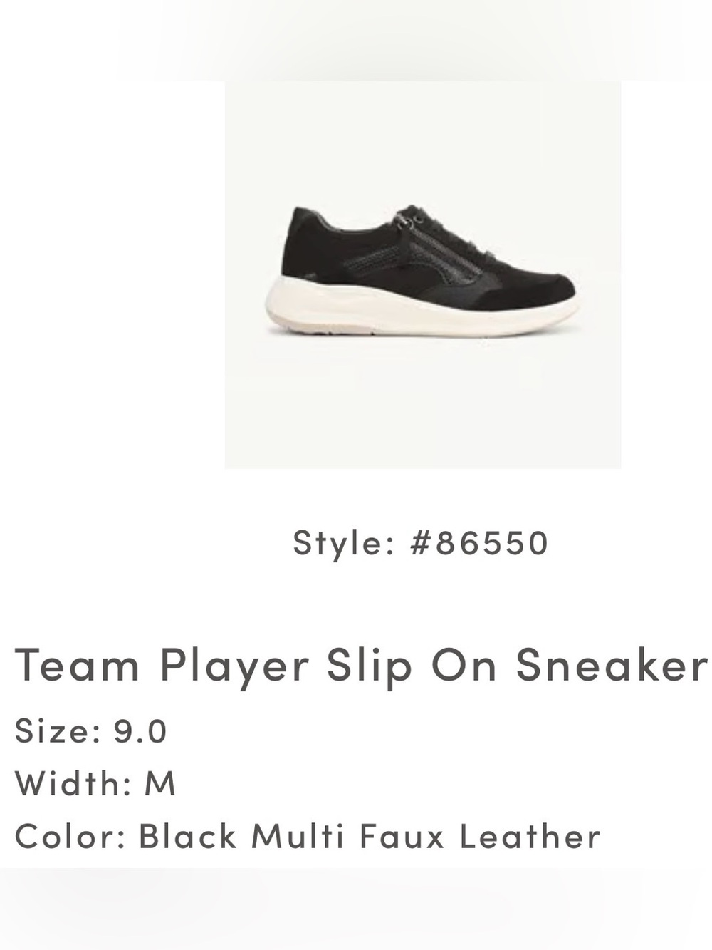 Life Stride Team Player Slip On Sneaker in Black and White
